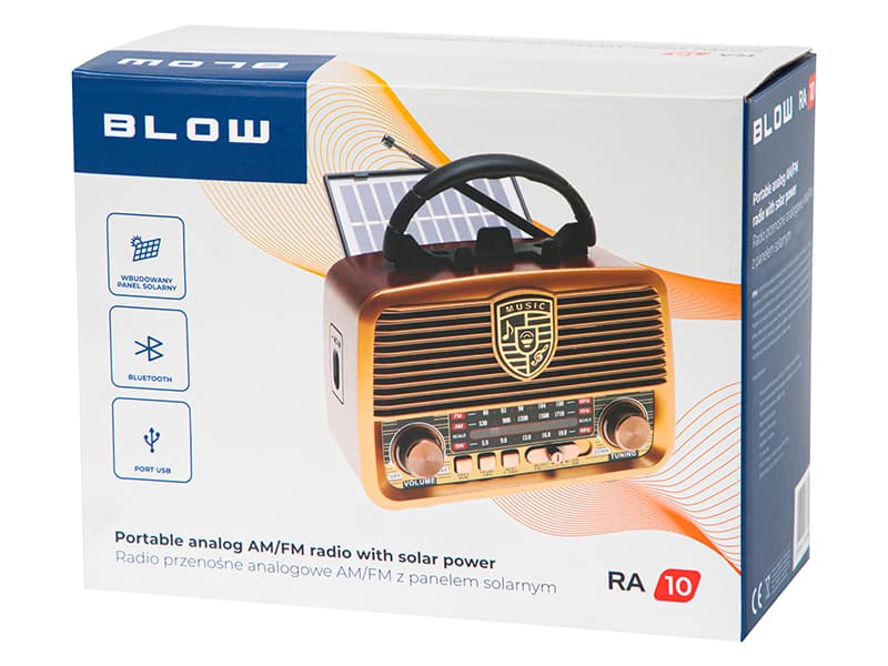 Blow Retro radio FM/AM, Bluetooth, solarno polnjenje - RA10 7
