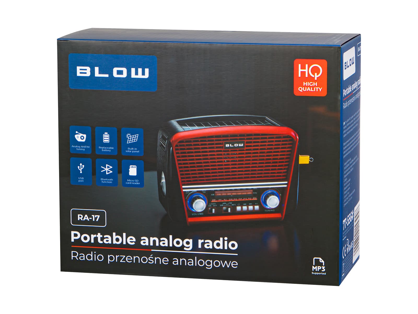 Blow RA17 Prenosni radio AM/FM/SW/BT, rdeč 7