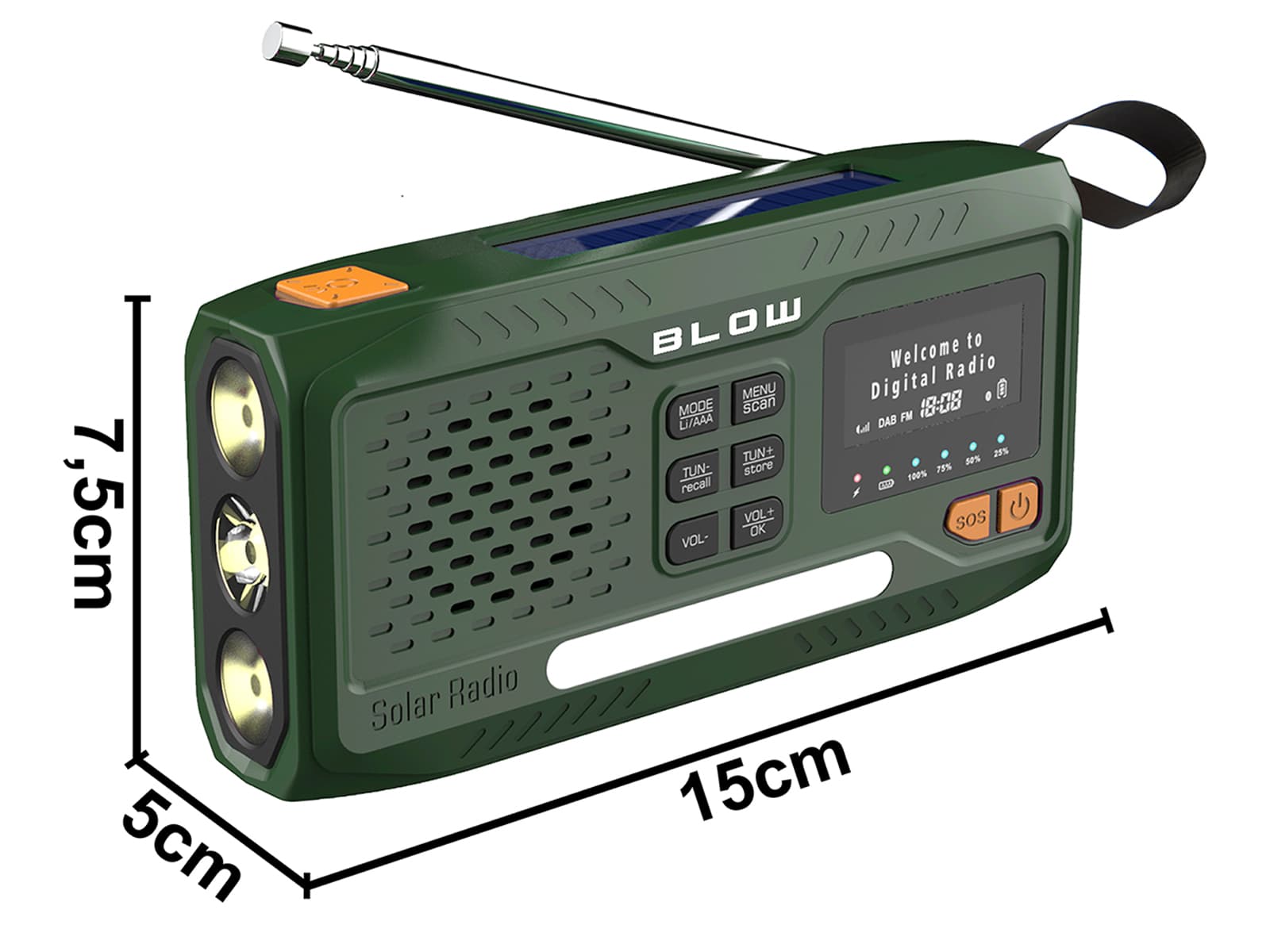 Blow RA19 Prenosno radio AM/FM/DAB+ s solarnim polnj. 6