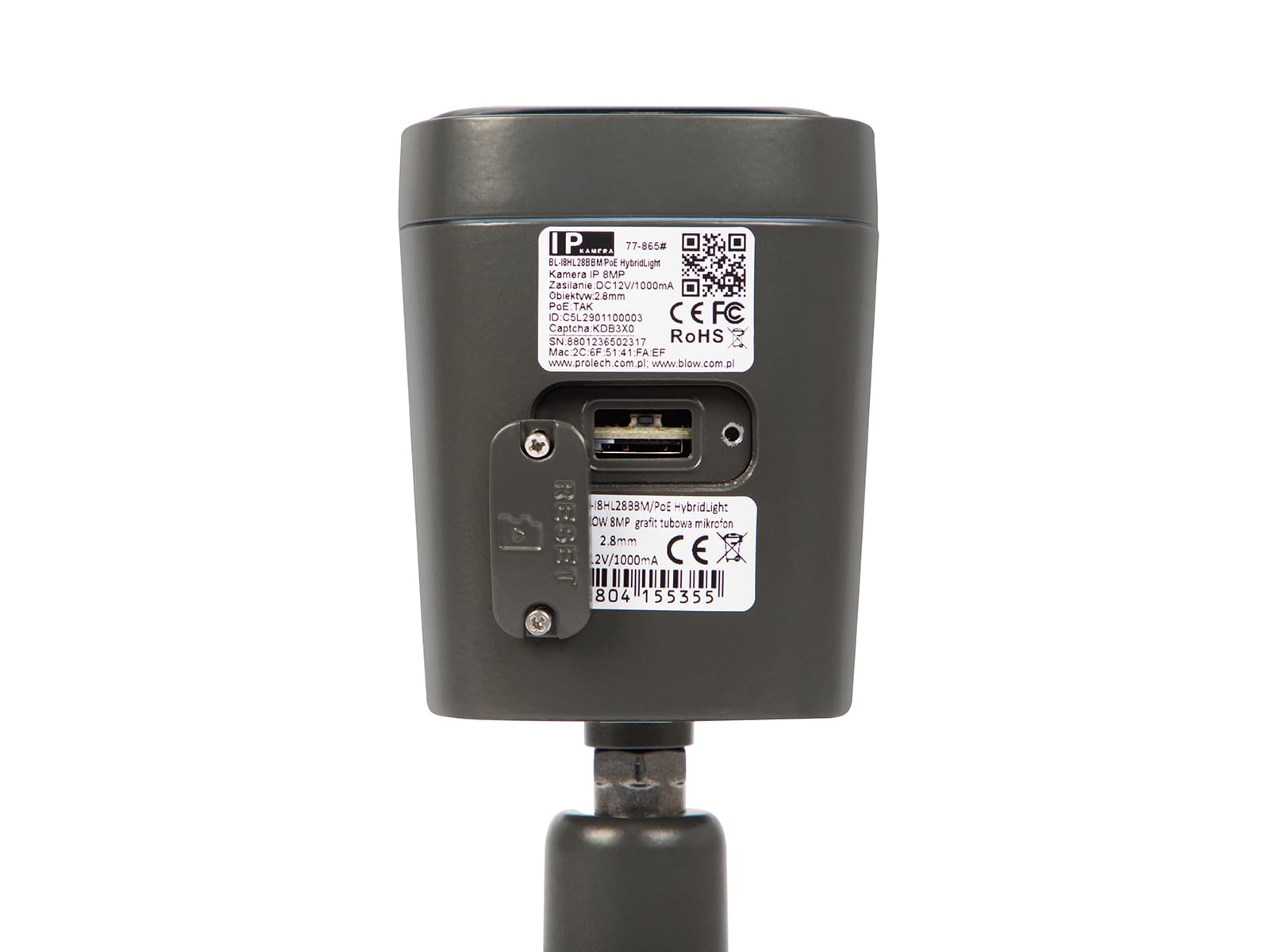 Blow IP Kamera BL-I8HL28BBM/PoE 8MP, grafit, cevasta, mikrofon, HybridLight 3