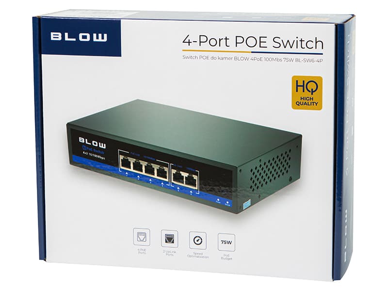 PoE stikalo Blow BL-SW6-4P, 4 PoE porta, 75W 4