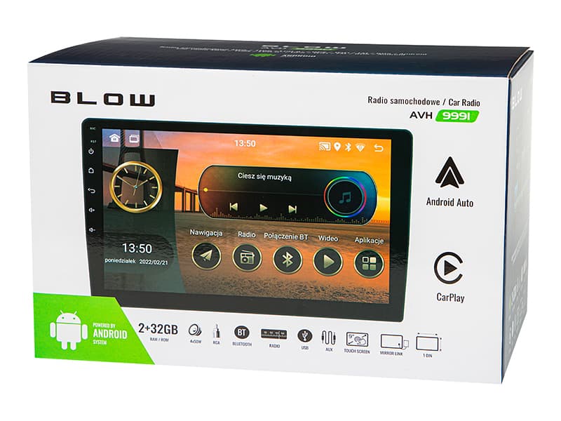 Blow 78-343# Avtoradio 1DIN 9" Android/WiFi/GPS/CarPlay 6