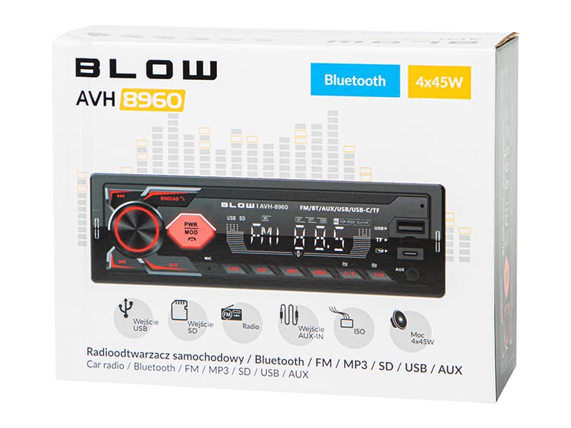 Blow AVH-8960 avtoradio RDS MP3/USB/microSD/Bluetooth + USB-C 4