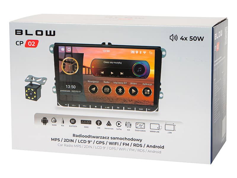 Avtoradio Blow CP02 2DIN 9" Android, CarPlay, GPS, VW/Skoda/Seat 7