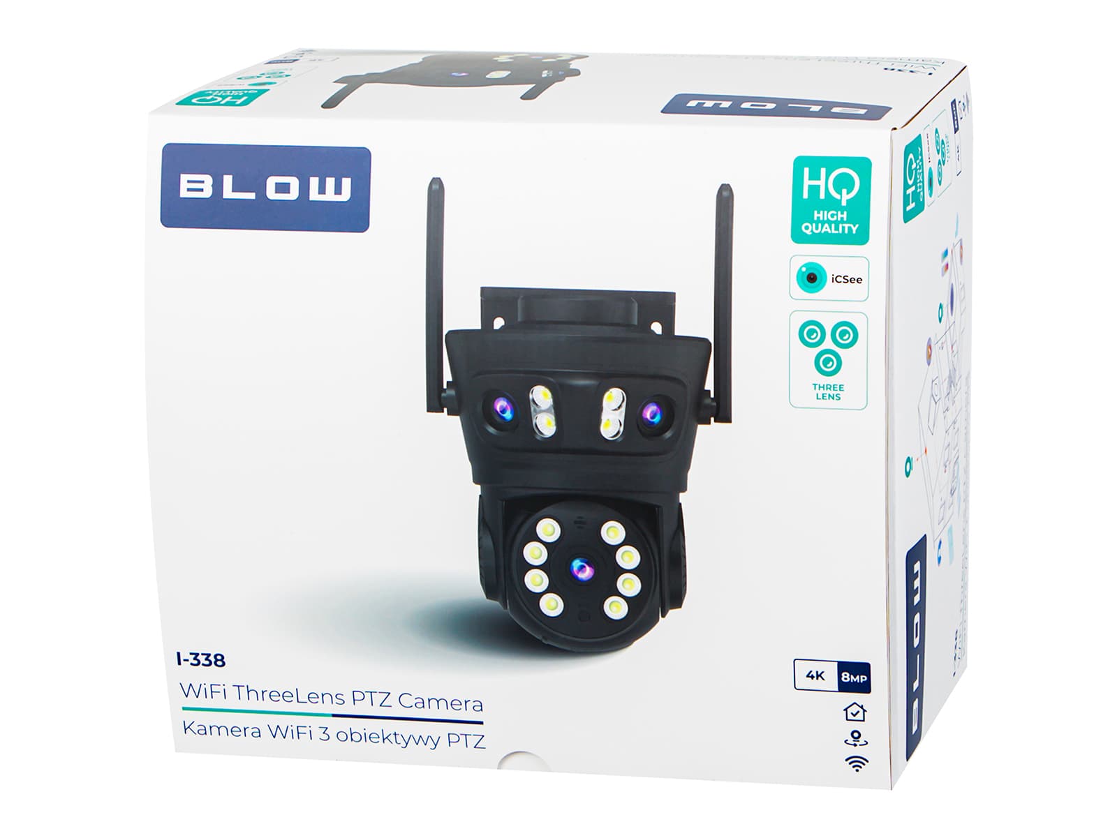 Kamera Blow WiFi 8MP I-338, 3 objektivi, PTZ, IR/LED 4