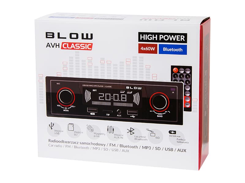 Avtoradio Blow AVH Classic RDS, MP3/USB/microSD/Bluetooth 4