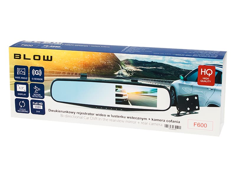 Blow F600 DVR črna škatla v vzvratnem ogledalu + vzvratna kamera 2