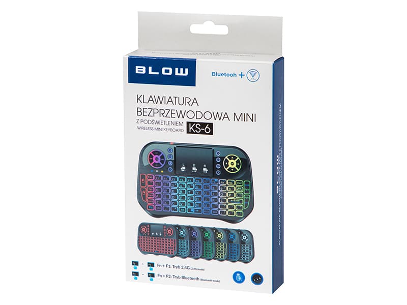 Blow Brezžična tipkovnica Mini Ks-6 z zaslonom na dotik, 2,4 GHz + Bluetooth 5