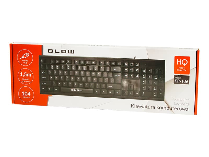 Blow USB tipkovnica KP-106, QWERTY, črna 3
