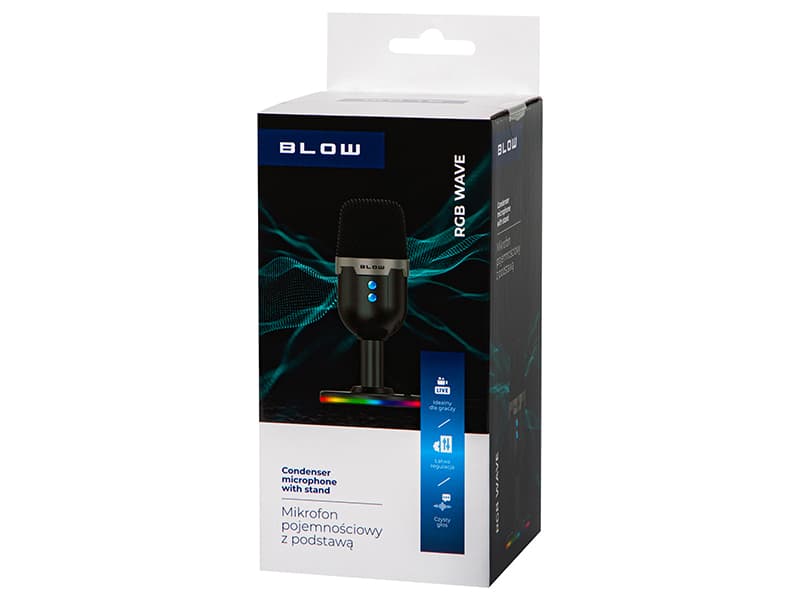 Studijski mikrofon Blow z osnovo in LED osvetlitvijo 4