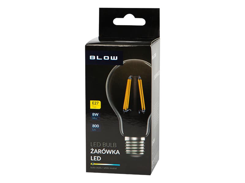 Filament LED žarnica Blow E27 8W A60, toplo bela 3