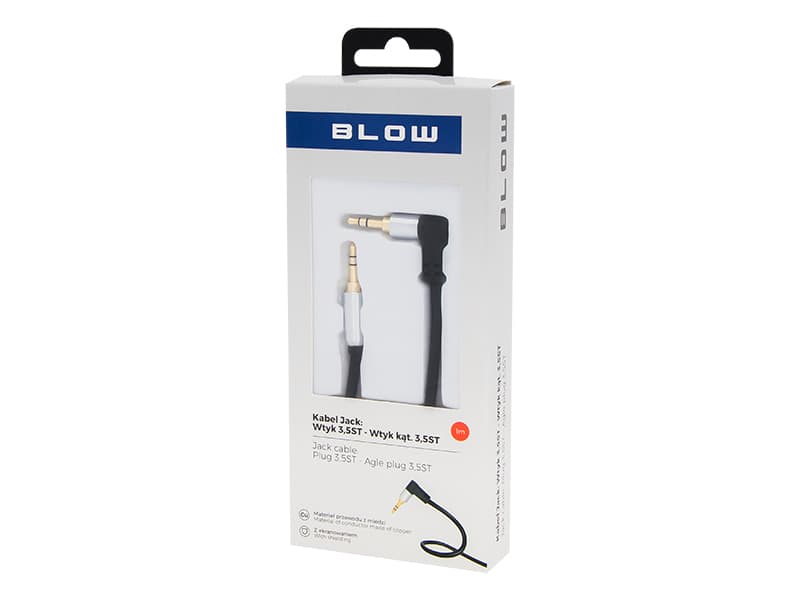 Blow 3.5mm Jack kotni kabel (moški-moški) 1m, kovinski 2
