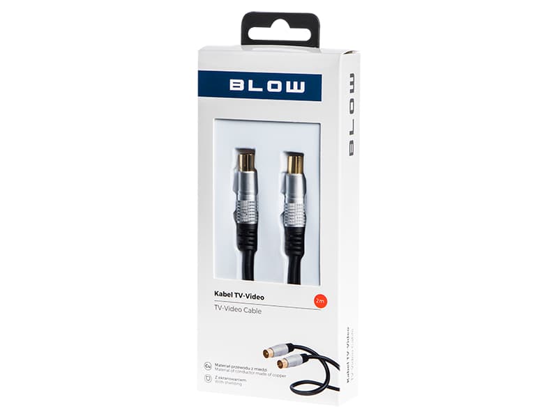 Blow TV-Video antenski kabel (vtič-vtičnica) 2m, kovinski 2