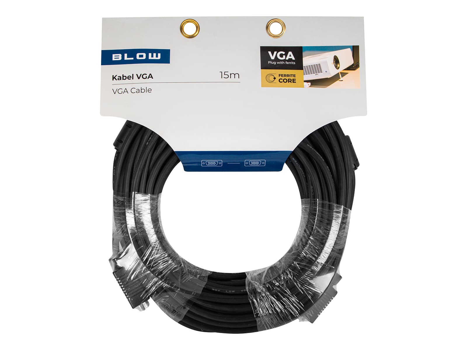 Blow VGA kabel (moški-moški) 15m, z feritnimi obročki 2