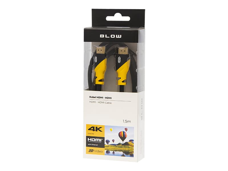 Blow 92-654# HDMI kabel Yellow, 1.5m, 4K 2