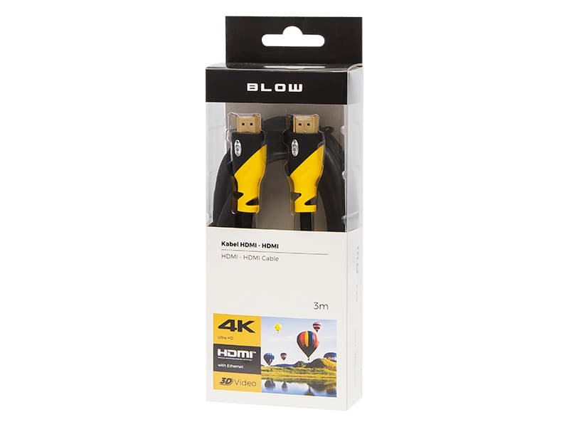 Blow 92-655# HDMI kabel Yellow, 3m, 4K 2