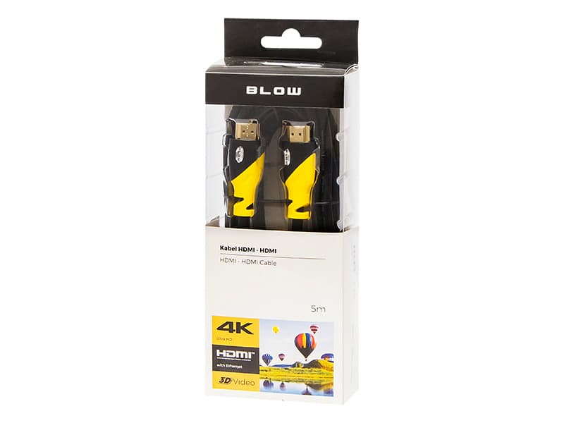 Blow 92-656# HDMI kabel Yellow, 5m, 4K 2
