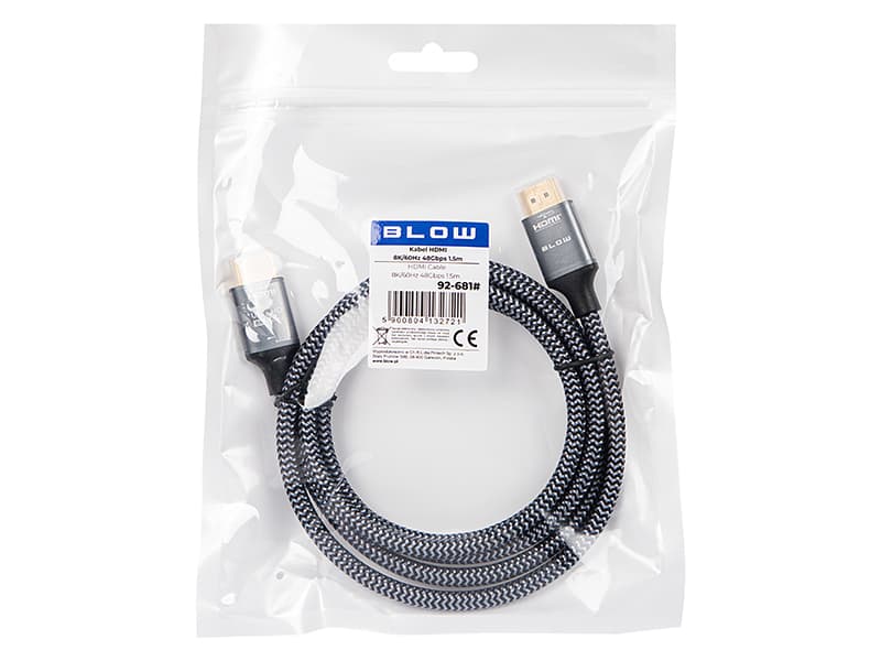 BLOW HDMI kabel na HDMI, 1,5m, 8K, pleten 2
