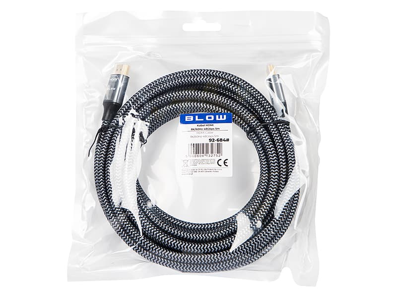 Blow HDMI kabel 8K Silver (pleten) 5m 2