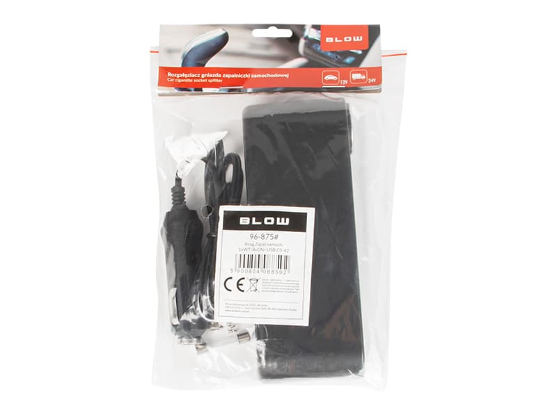 Blow 96-875# Razdelilnik vžigalnika 1x moški/4x ženski + USB 2
