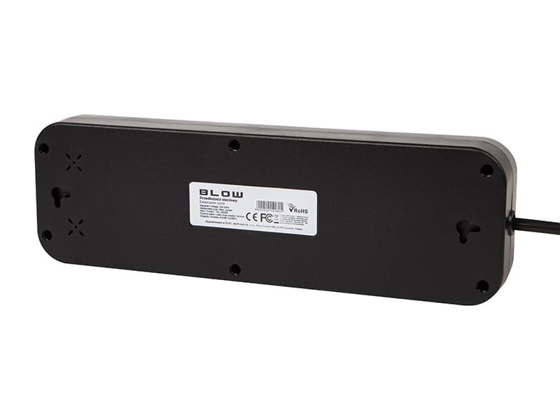 Blow Podaljšek PS-530S, 5 vtičnic + 4xUSB + 1xUSB-C, 3m, črn 3