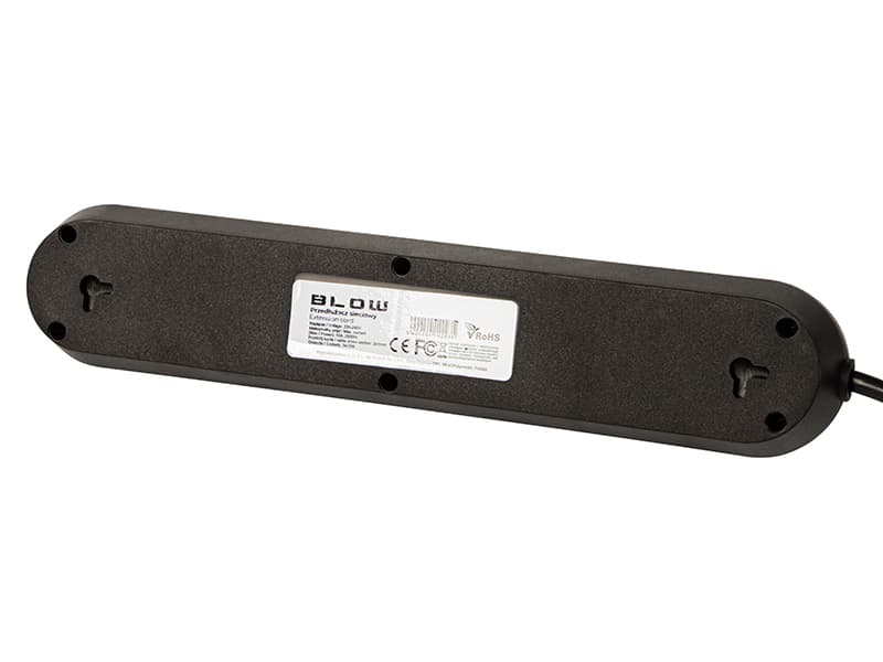 BLOW Podaljšek 3xUSB, 3 vtičnice, 2m, črn (PS-320) 3