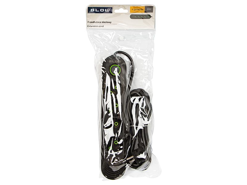 BLOW Podaljšek 3xUSB, 4 vtičnice, 2m, črn (PS-420) 4