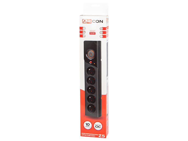 Blow Električni razdelilec 1,5m Z5 črn (5 vtičnic) 3