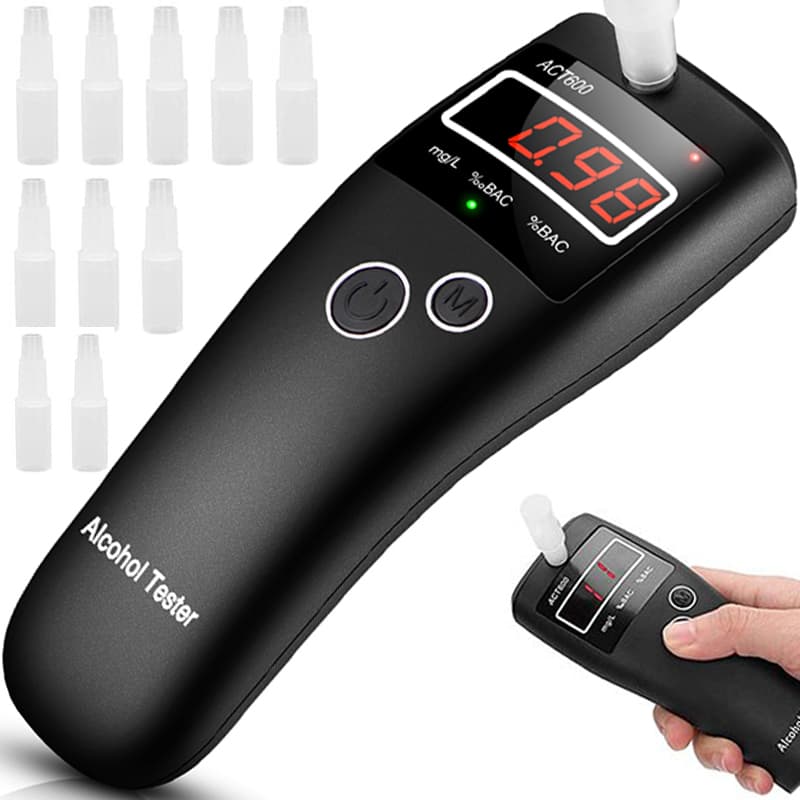 RTO Digitalni alkotester/breathalyzer z nadomestnimi ustniki