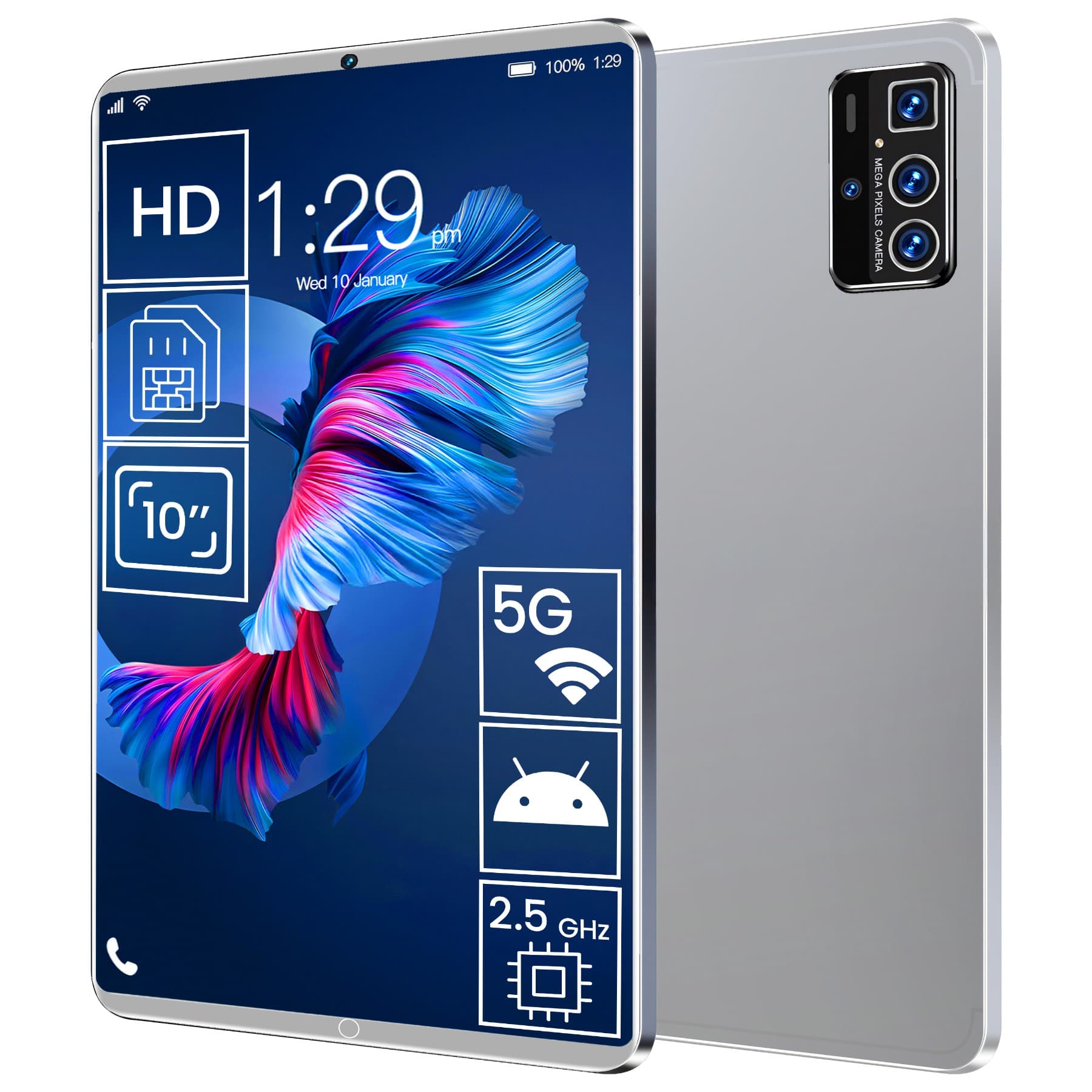 RTO Tablet 10'' HD, 4GB RAM + 64GB pomnilnik, Android, WiFi, BT, 5000 mAh
