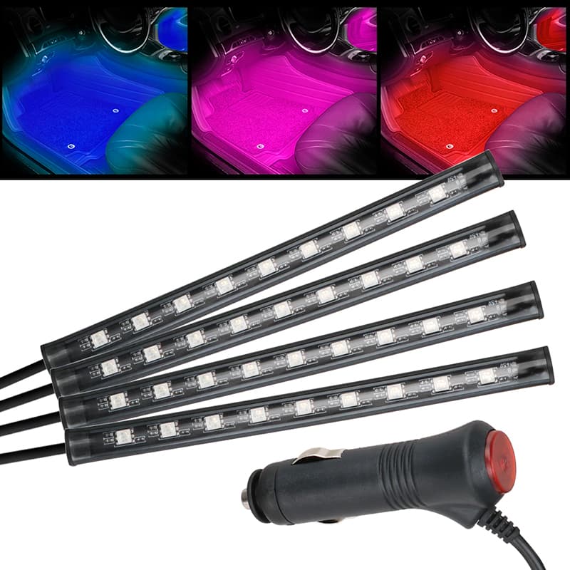 RTO RGB LED osvetlitev za notranjost avtomobila s pilotom