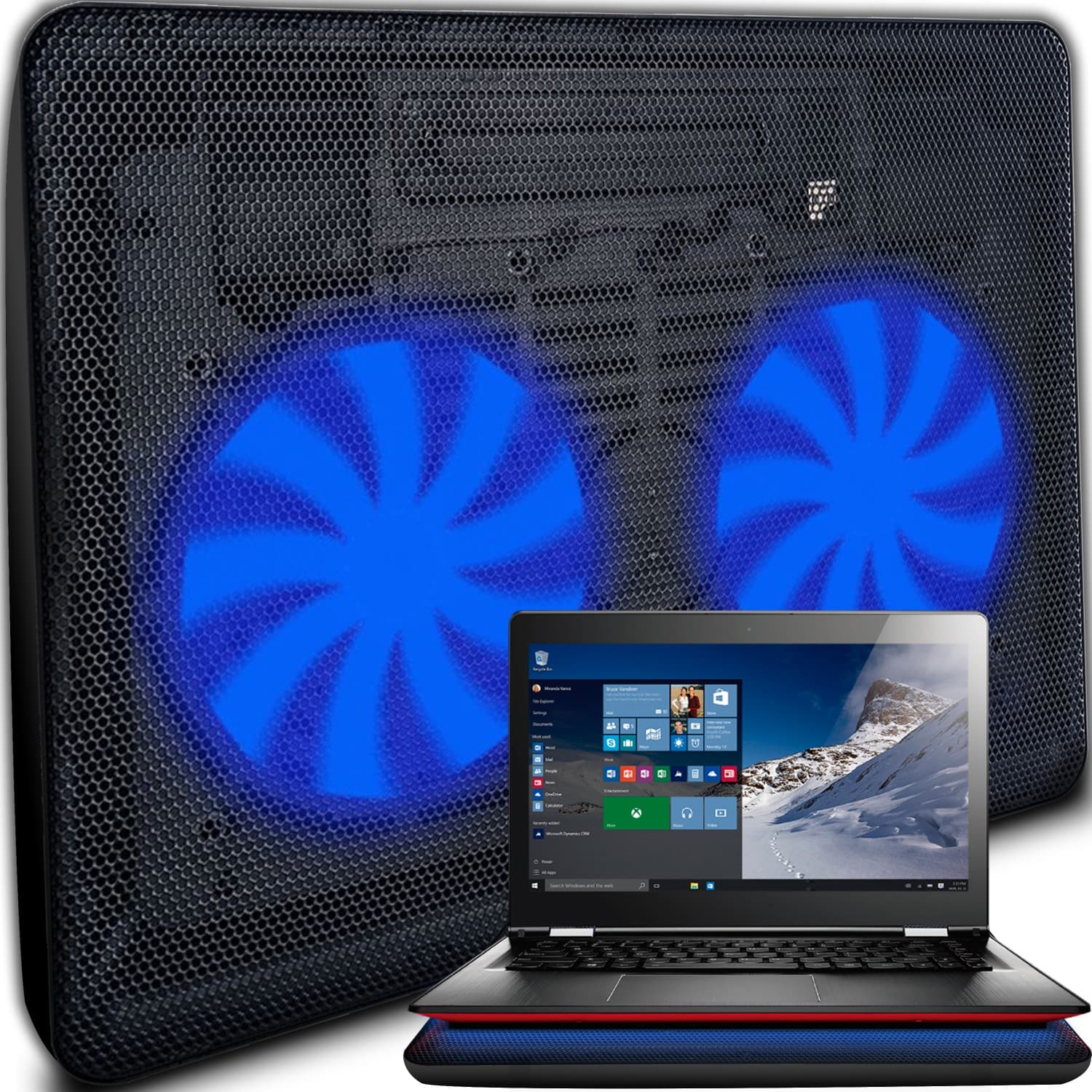 RTO Podstavek za hlajenje laptopov 12-15,4'' z LED ventilatorji
