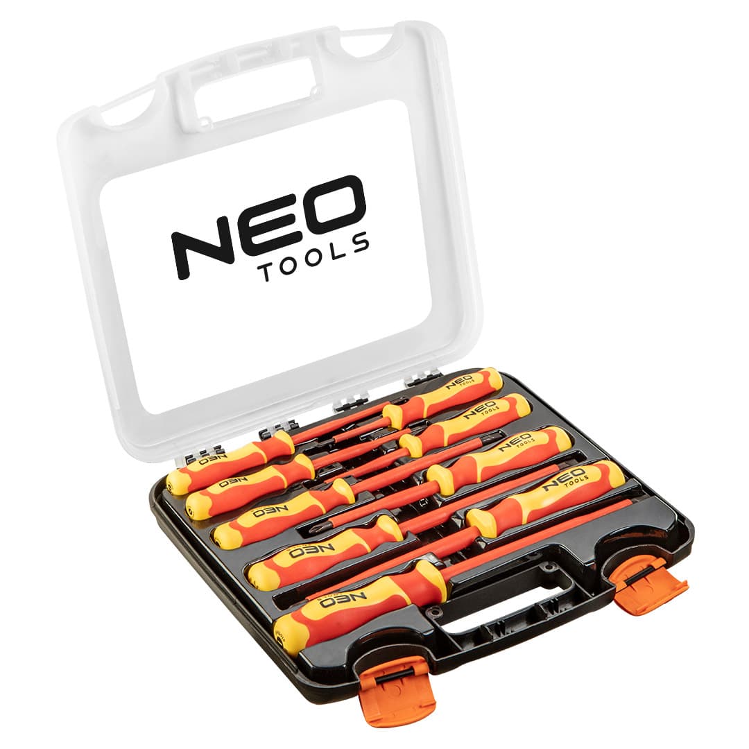 Komplet 9 križnih in ploščatih izvijačev NEO TOOLS 1000V