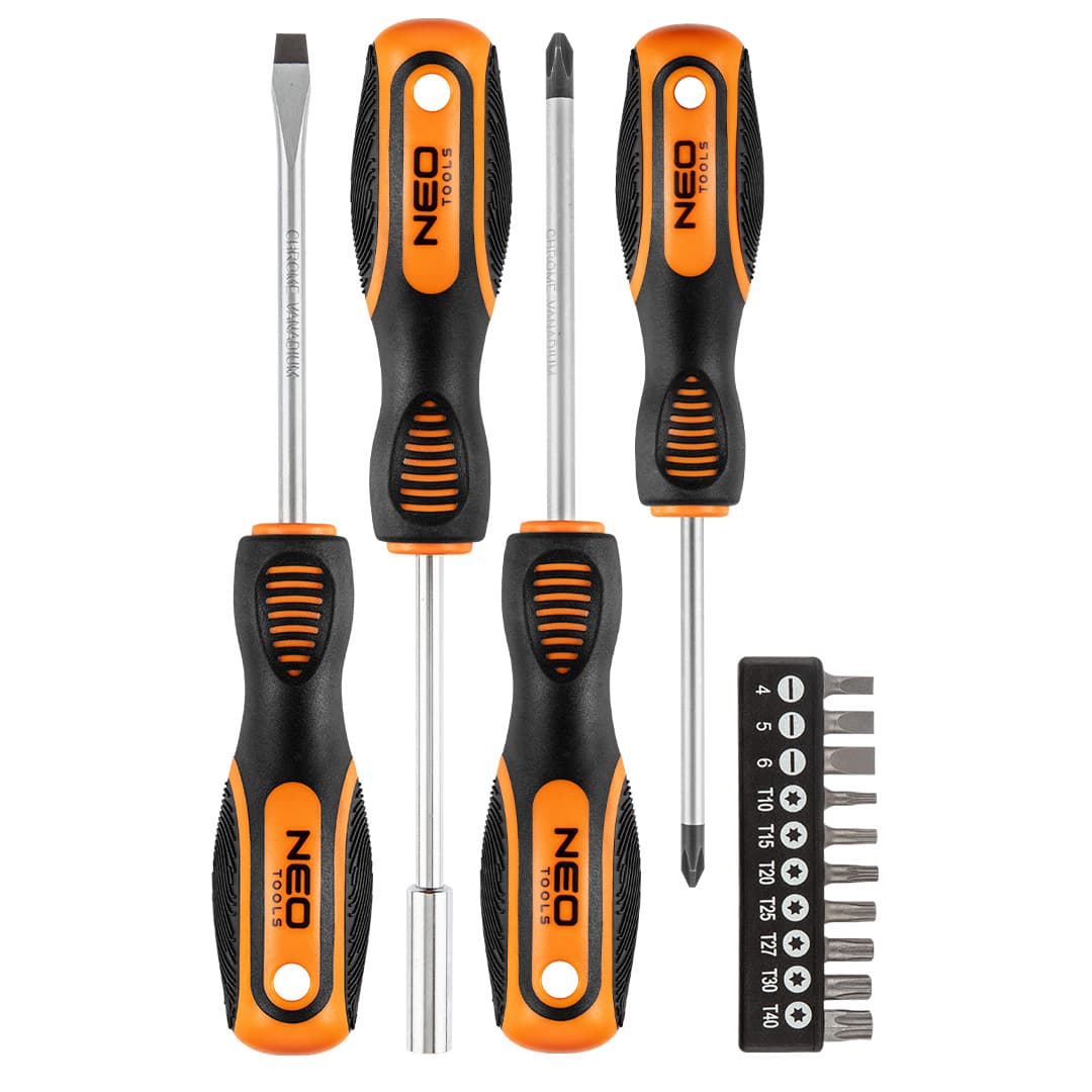 NEO TOOLS Set vijačnikov in nastavkov, 14 kosov