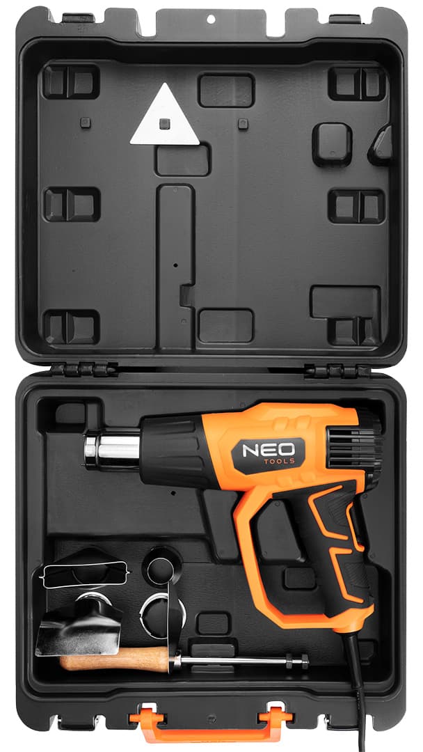 NEO TOOLS Vroč zrak piha pištola 2000W, z LCD, kovčkom 7