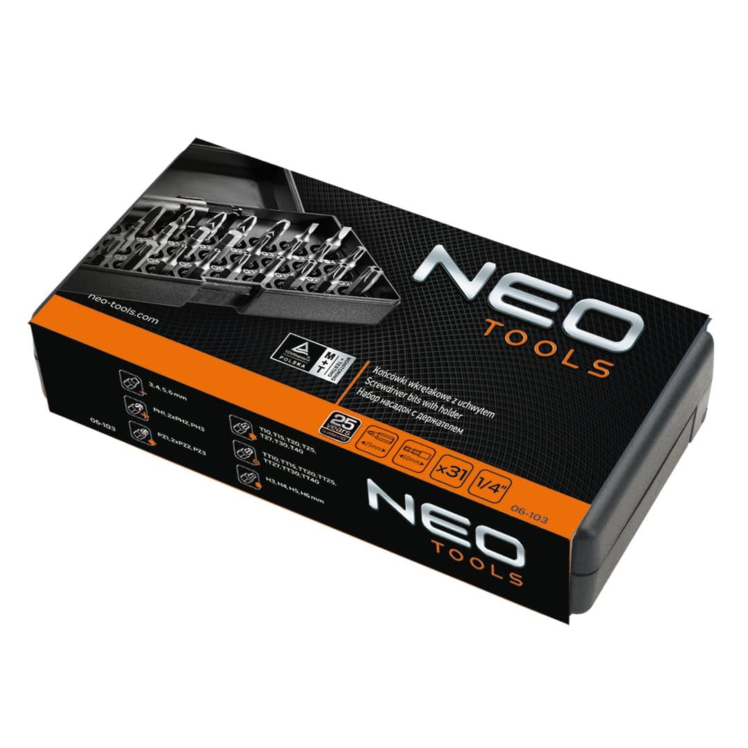 Nastavki za vijačenje z ročajem NEO TOOLS, komplet 31 kos 2