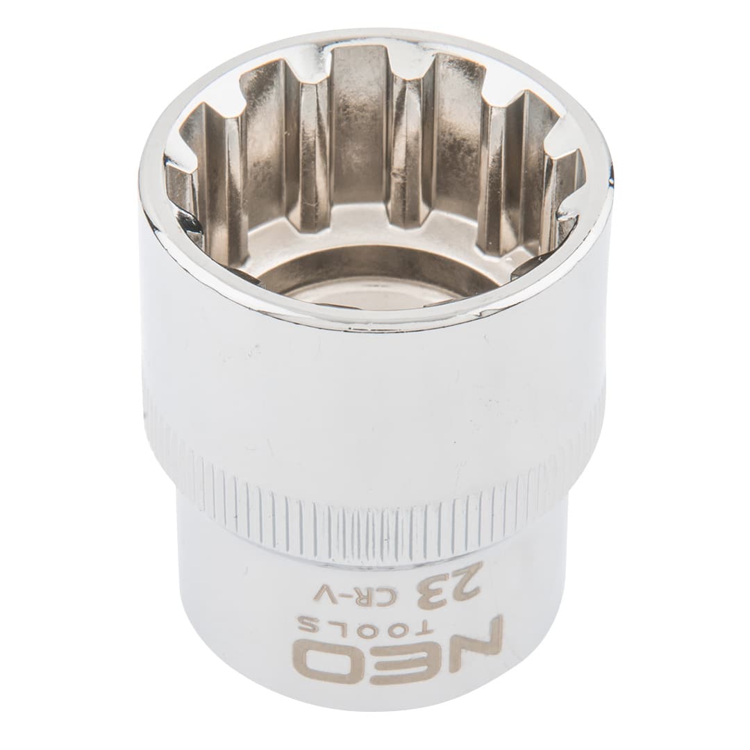 NEO TOOLS Spline nasadni ključ 1/2", 23 mm