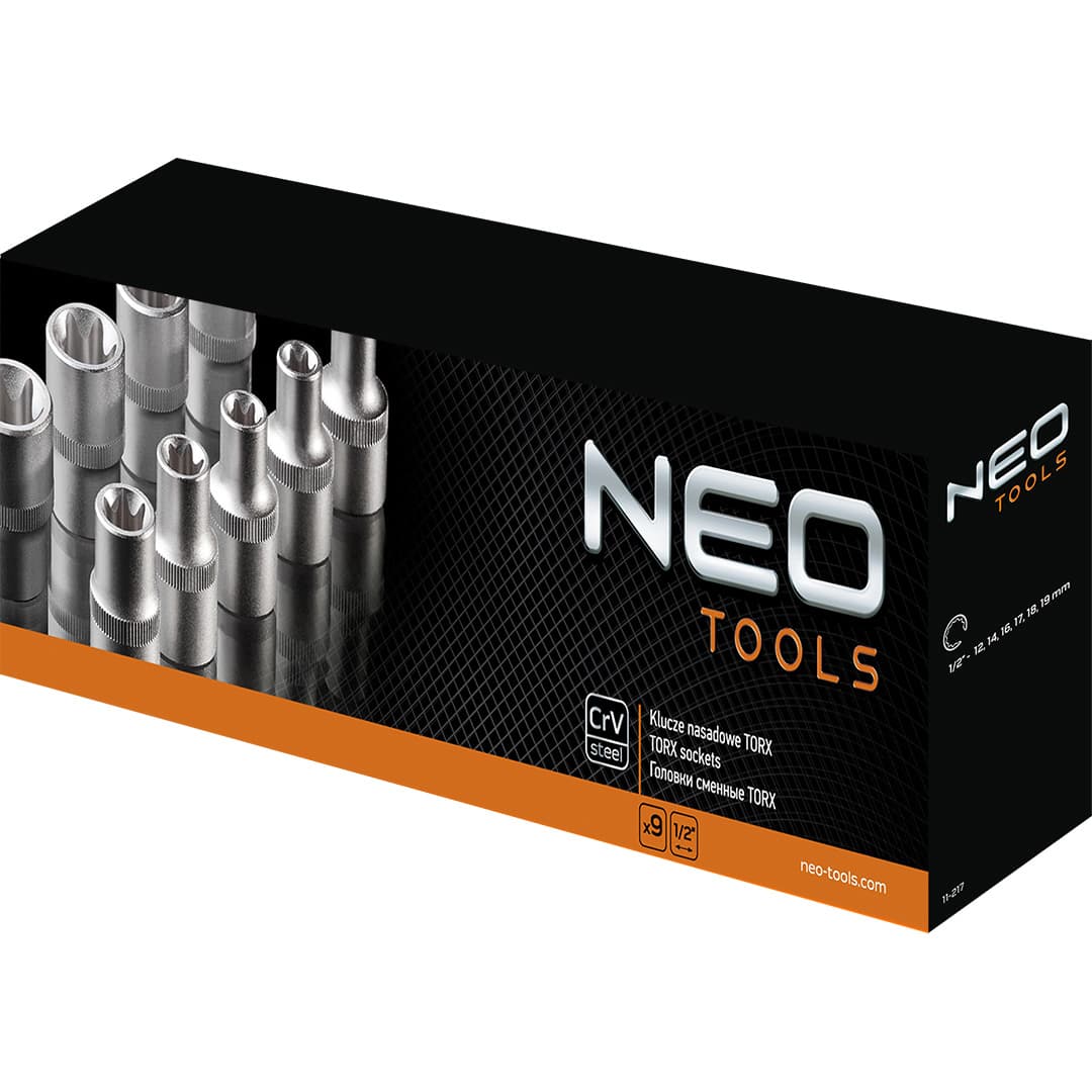 NEO TOOLS Ključi nasadni 1/2" Torx, komplet 9 kosov 4
