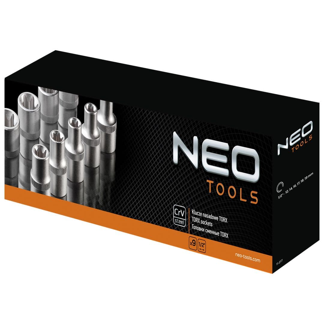NEO TOOLS Ključi nasadni 1/2" Torx, komplet 9 kosov 2