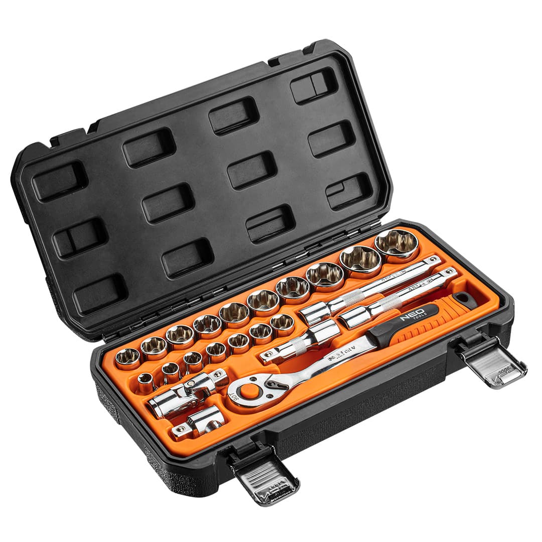 Komplet nasadnih ključev NEO TOOLS 1/2", 23 kosov