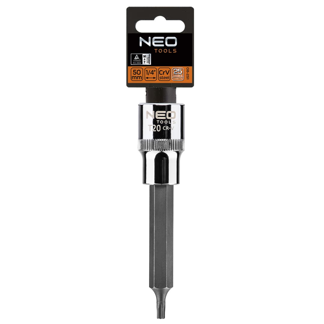 NEO TOOLS Torx nastavka 1/2", T20 x 100 mm 3