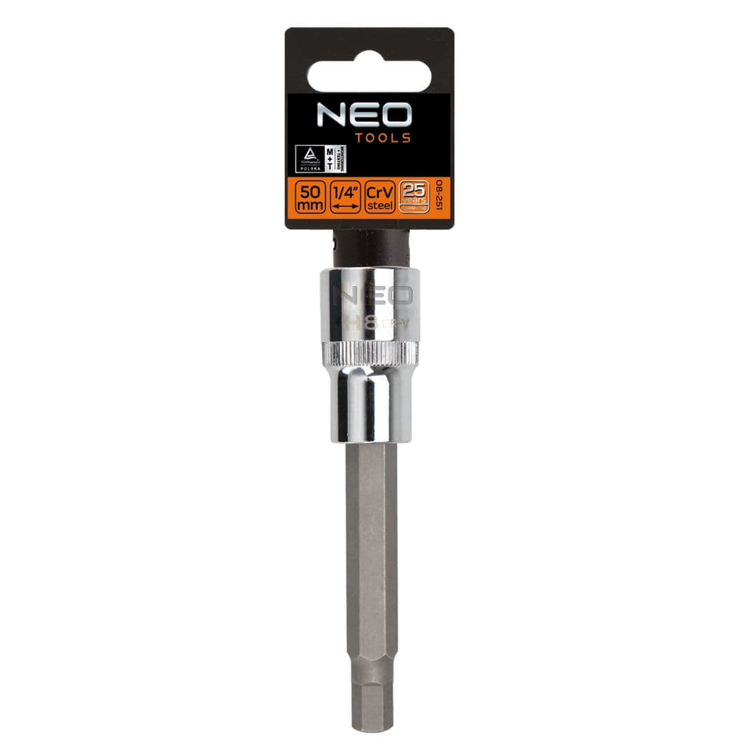NEO TOOLS Šestrobi nastavek 1/2", H6 x 100 mm 2