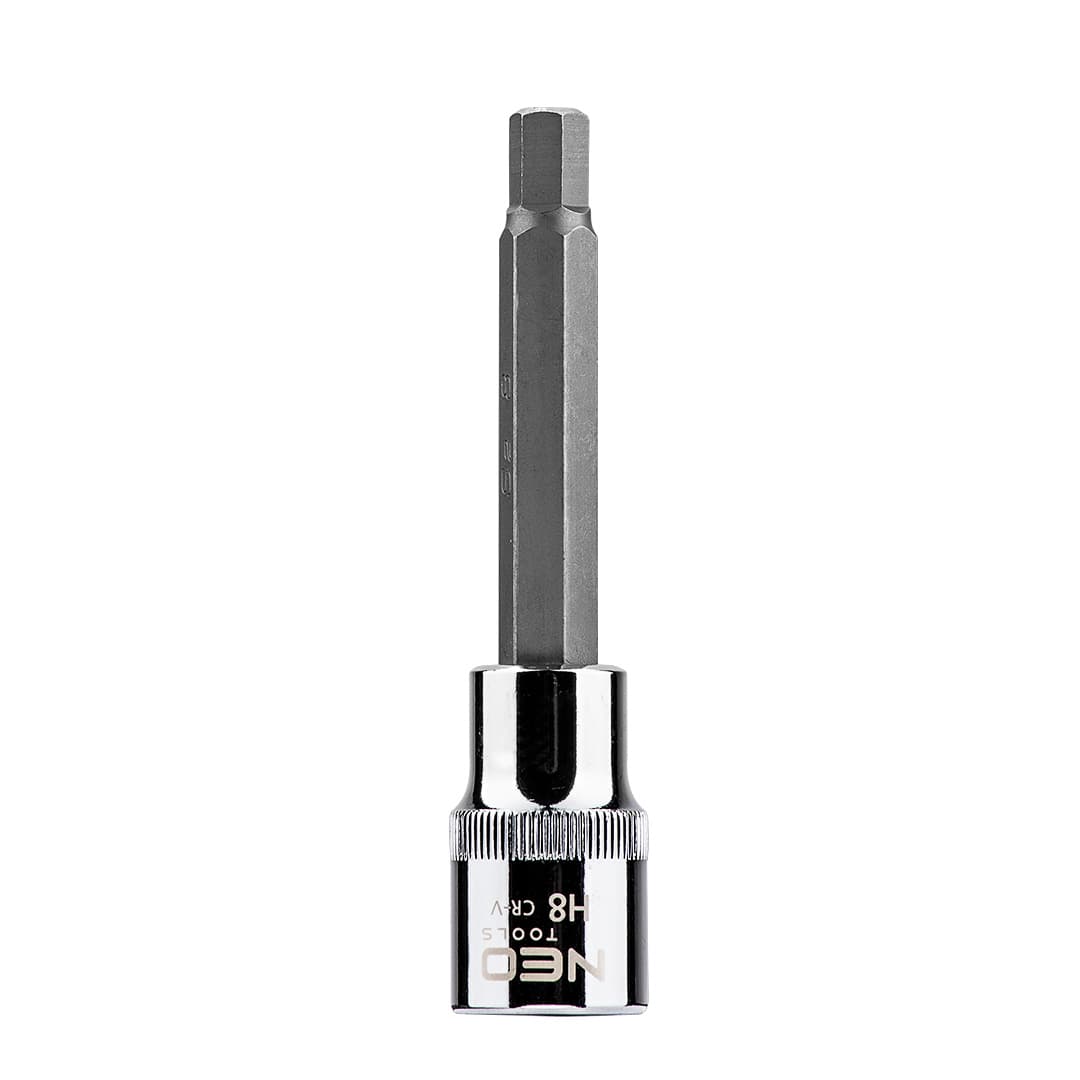 NEO TOOLS šestkotna nastavka na nasadni glavi 1/2", H8 x 100 mm
