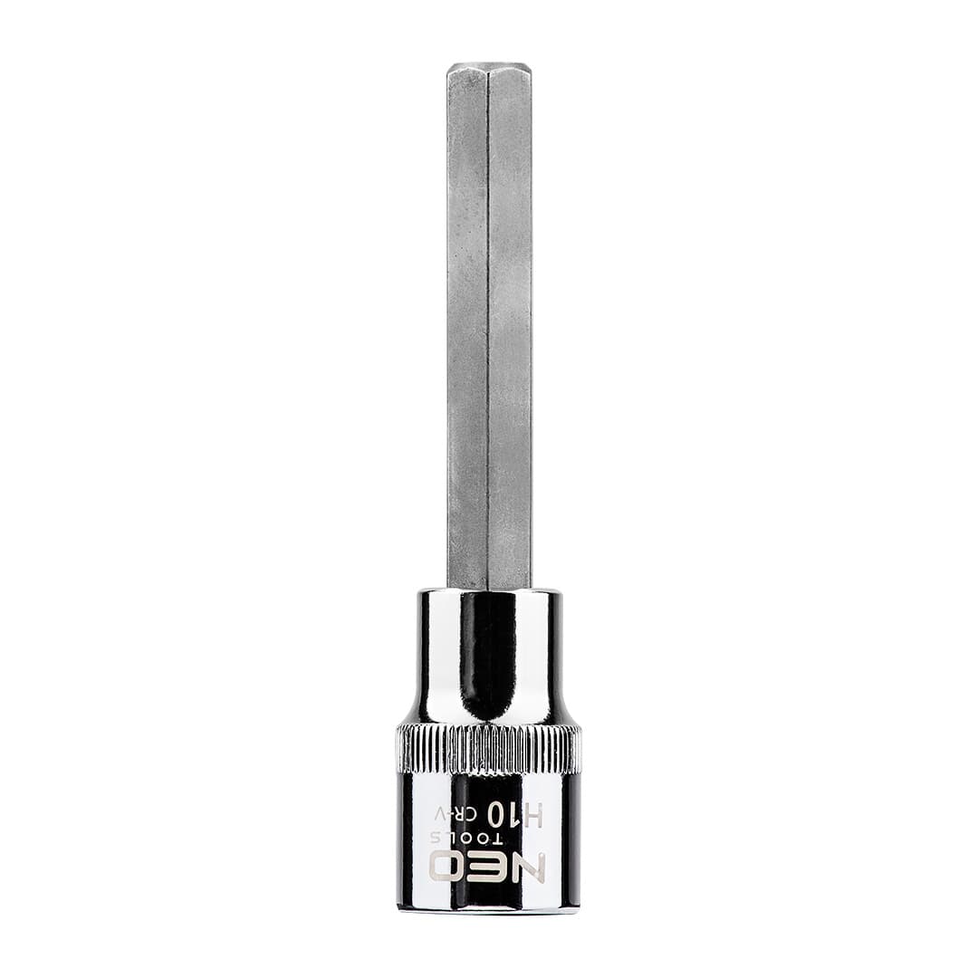 NEO TOOLS šestkotna nastavka na nasadni glavi 1/2", H10 x 100 mm