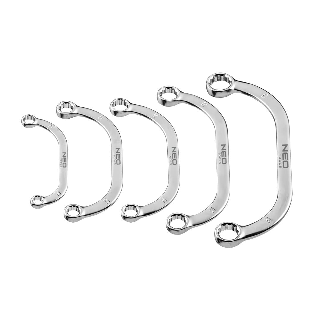 NEO TOOLS upognjeni očesni ključi, set 5 kos.