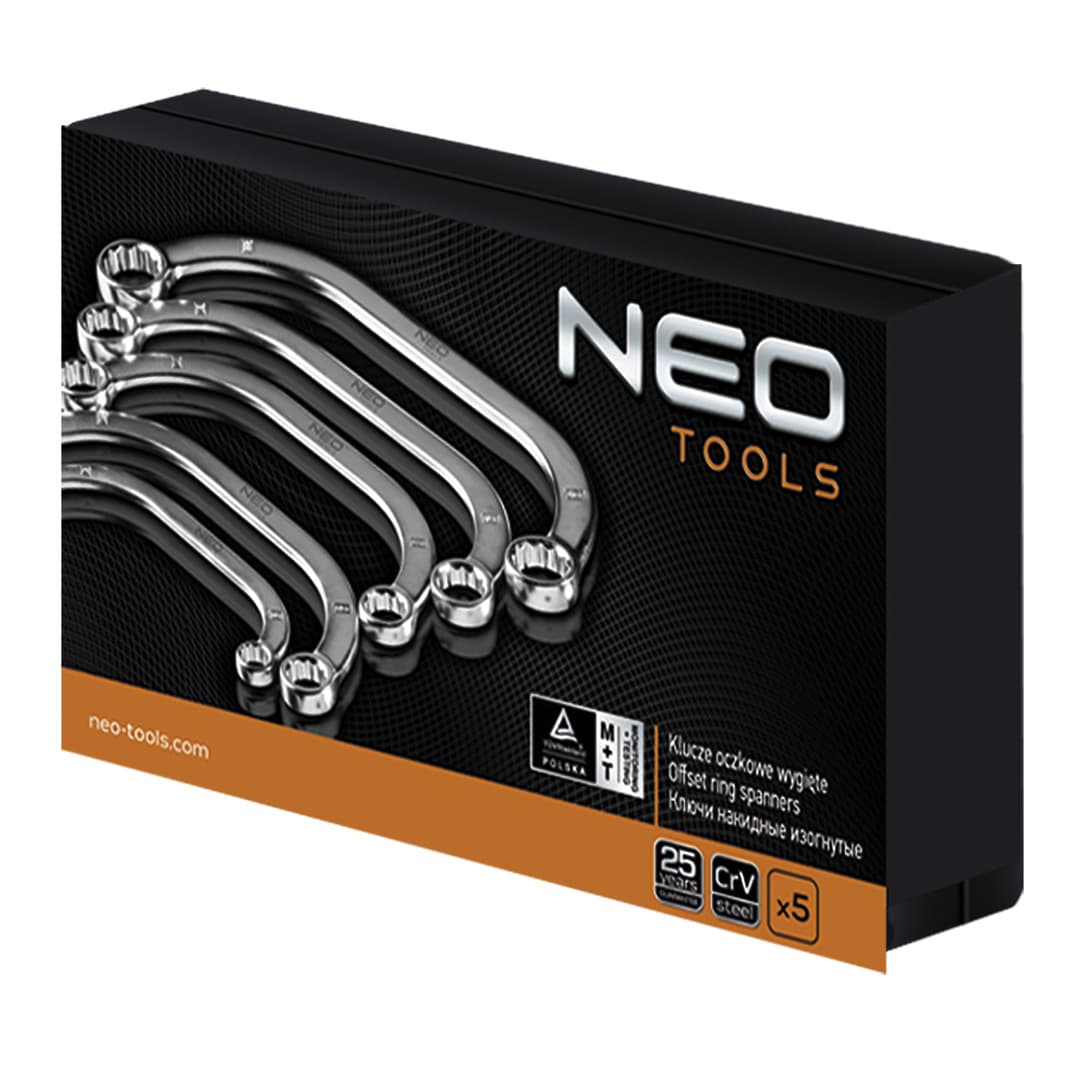 NEO TOOLS upognjeni očesni ključi, set 5 kos. 5