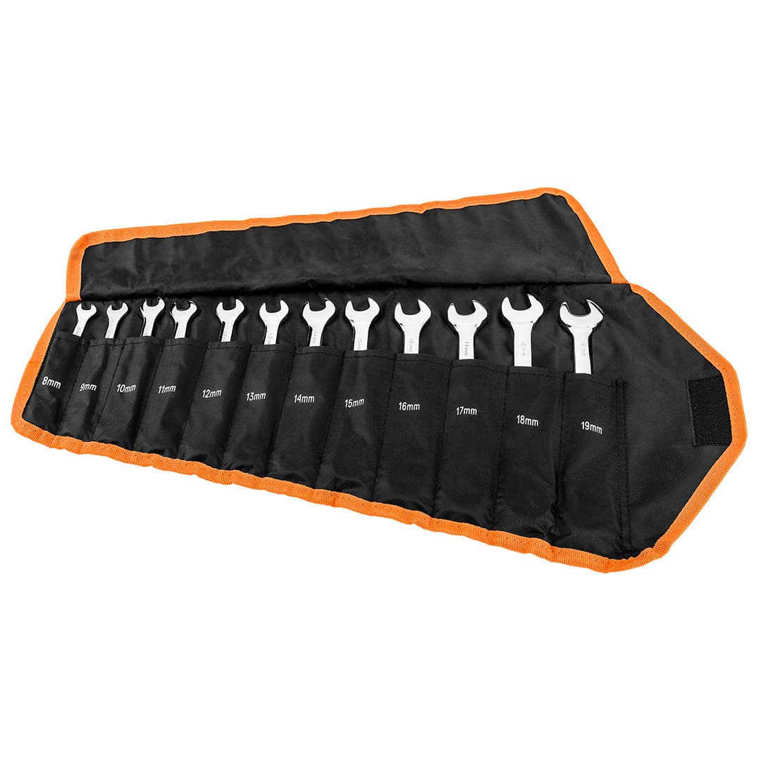 NEO TOOLS set ključev z ragljo, 12 kos (8-19 mm)