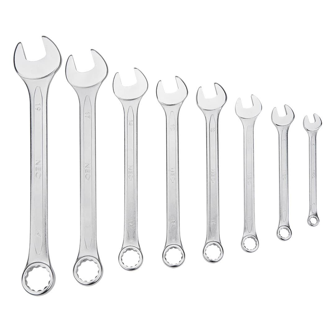 Viličasto-ključni ključi NEO TOOLS 6-19 mm, komplet 8 kosov