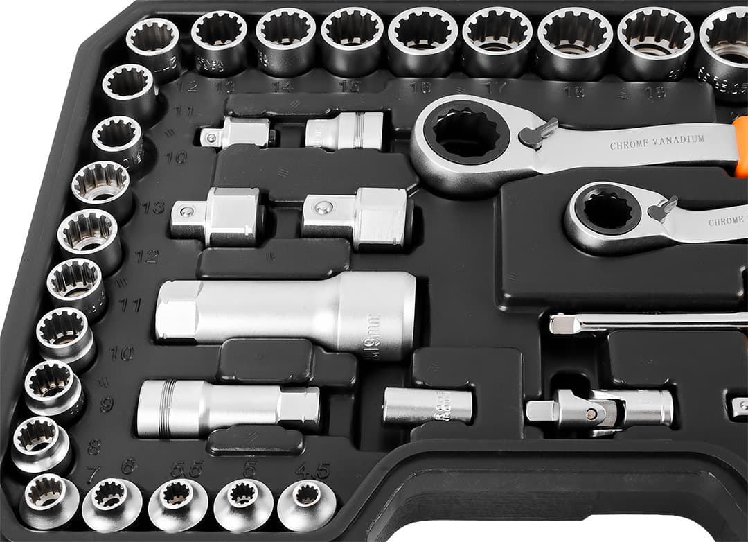 Komplet nasadnih ključev NEO TOOLS - prehodni 1/4", 3/8", 46 kosov 7