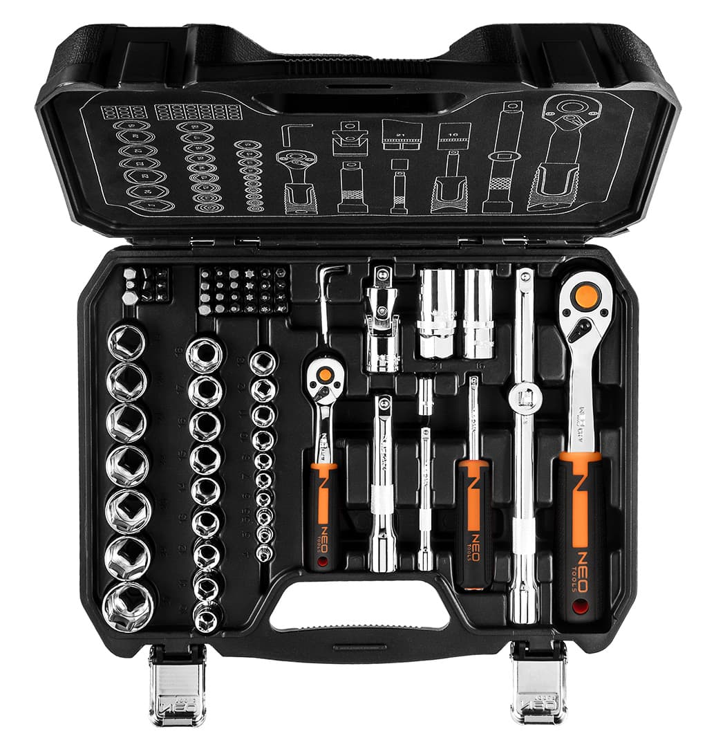NEO TOOLS set nasadnih ključev 1/2" & 1/4", 73 kos 4
